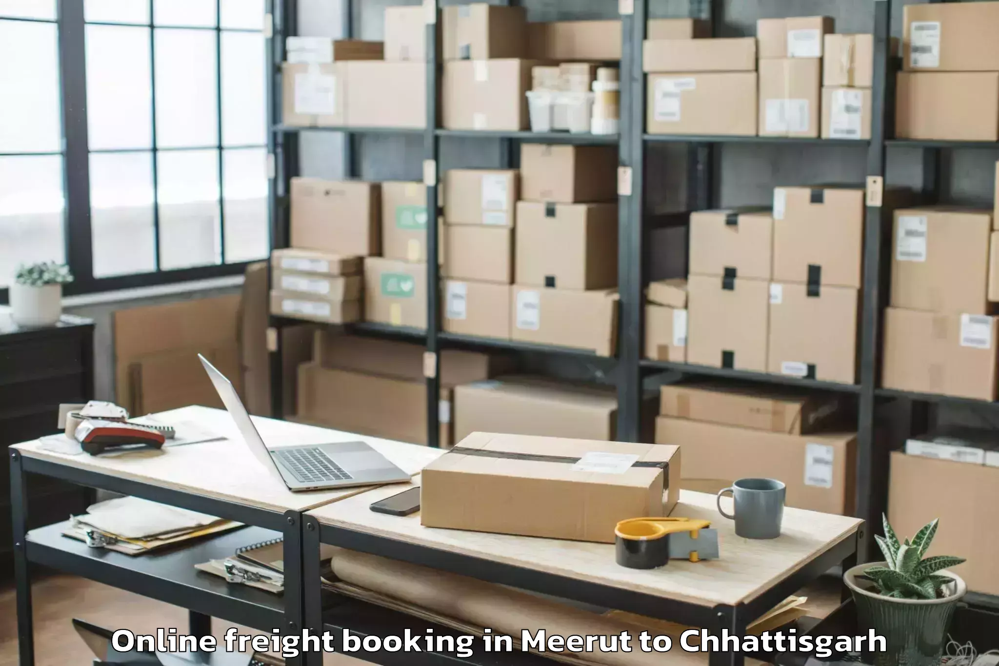 Hassle-Free Meerut to Chhindgarh Online Freight Booking